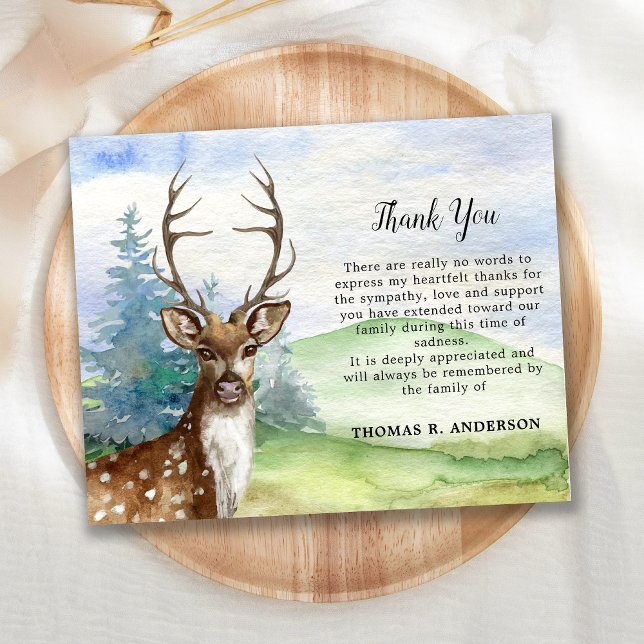 Budget Sympathy Funeral Thank You Woodland Deer (Creator Uploaded)
