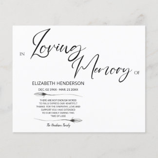 Budget Sympathy Memory /Thank you. Flyer