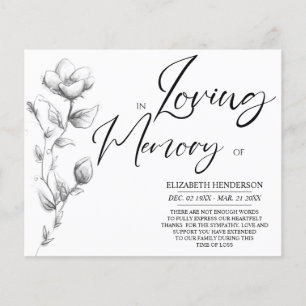 Budget Sympathy Memory /Thank you. Flyer