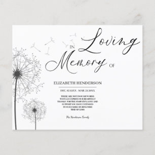 Budget Sympathy Memory /Thank you. Flyer