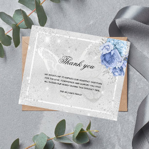 Budget Sympathy silver floral photo thank you