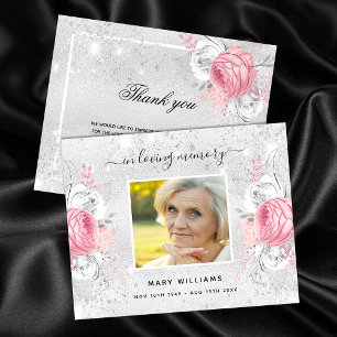 Budget Sympathy silver pink photo thank you