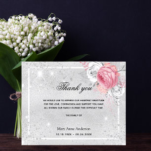 Budget Sympathy silver pink thank you