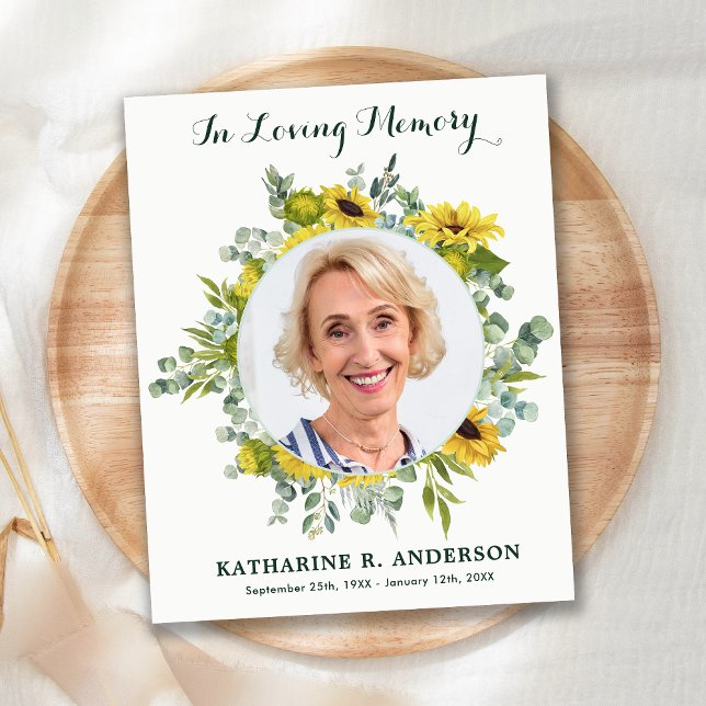 Budget Sympathy Sunflower Photo Funeral Thank You (Creator Uploaded)