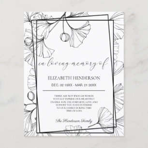 BUDGET Sympathy Thank You Card. Paper Sheet