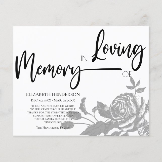 Budget Sympathy/Thank you. Flyer (Front)