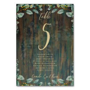 BUDGET Table Number Seating RUSTIC Greenery Photo