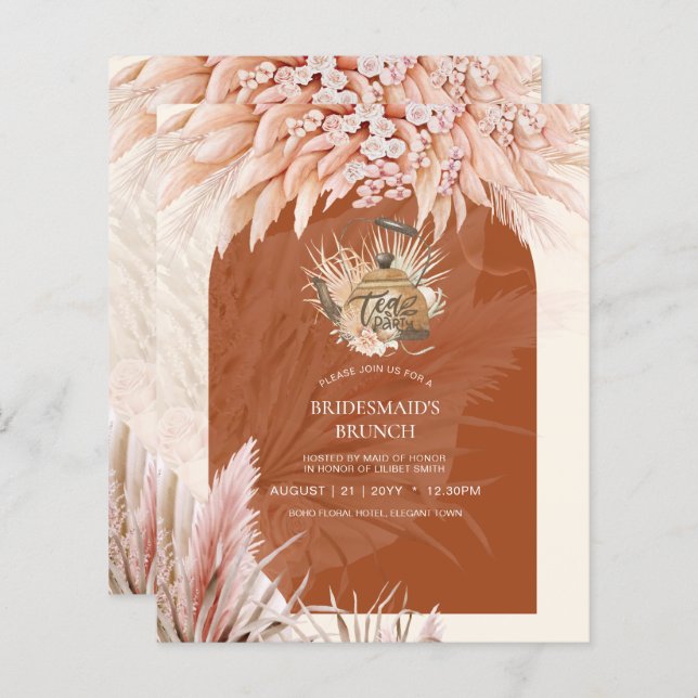 BUDGET Tea Party Bridal Shower Pampas Grass (Front/Back)