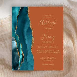 Budget Teal Gold Agate Burnt Orange Rust Wedding