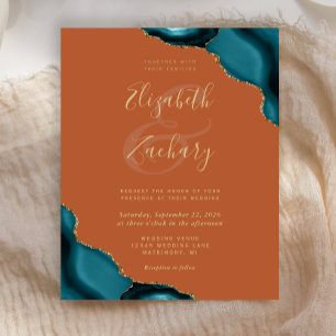 Budget Teal Gold Agate Corners Rust Wedding