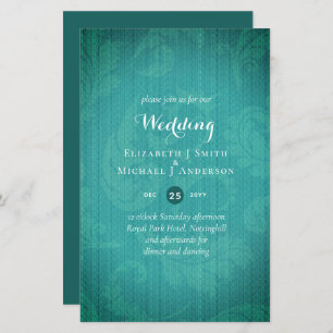 BUDGET Teal Mystique Wedding Invite