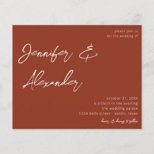 Budget Terra Cotta Calligraphy Photo Wedding V2 Flyer