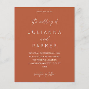 Budget Terra Cotta MOD Calligraphy Wedding Flyer