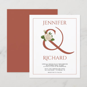 BUDGET terracotta ampersand wedding invitation