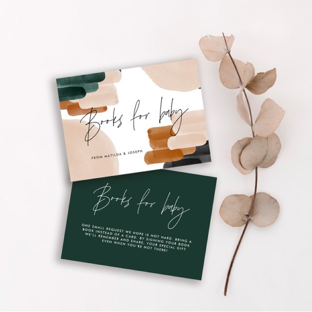 budget terracotta baby shower books for baby note  enclosure card (Creator Uploaded)