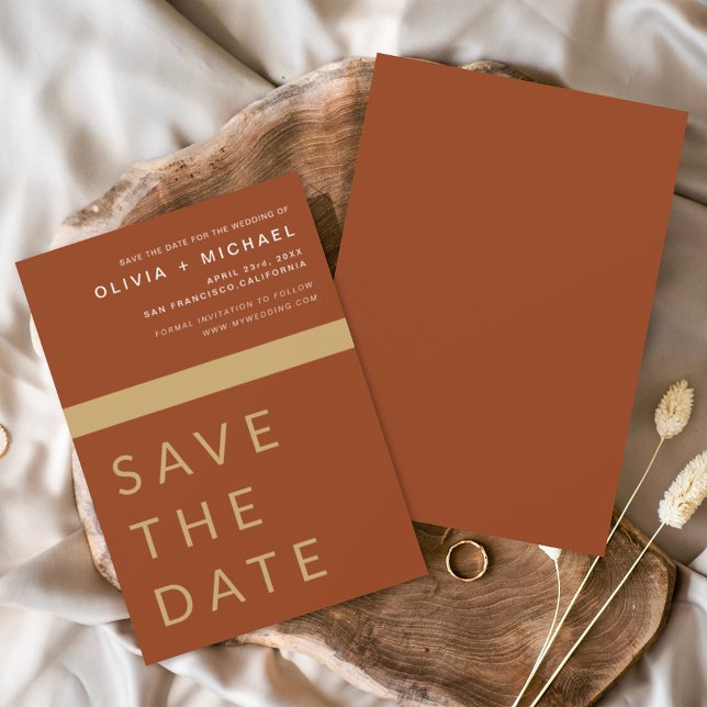 Budget Terracotta Boho Gold Save the Date Elegant Flyer (Creator Uploaded)