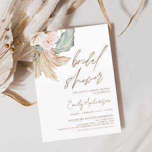 Budget Terracotta Boho Pampas Grass Bridal Shower