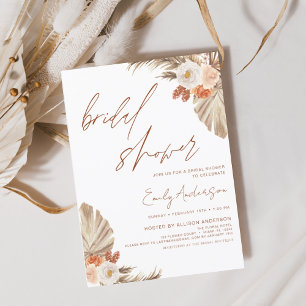 Budget Terracotta Boho Pampas Grass Bridal Shower