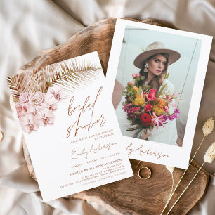 Budget Terracotta Boho Pampas Grass Bridal Shower Flyer