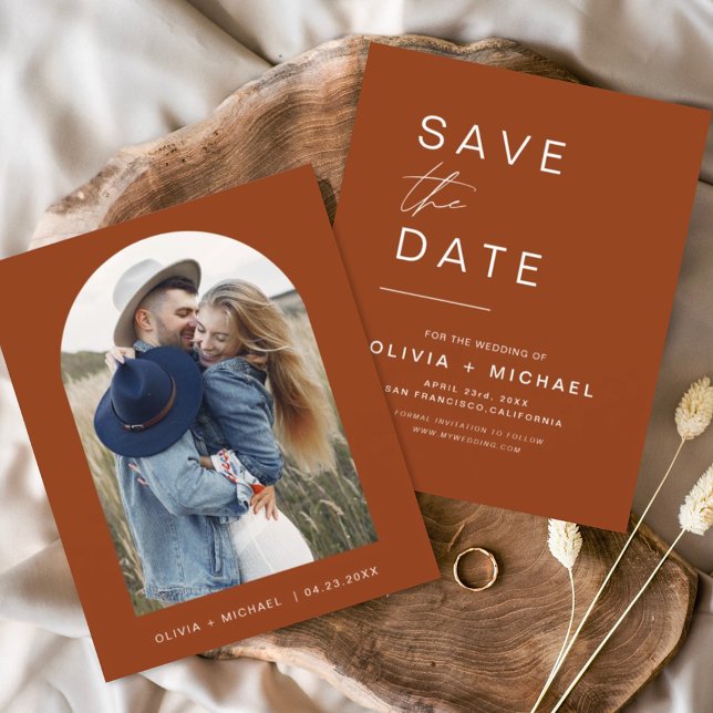 Budget Terracotta Boho Save the Date Photo (Creator Uploaded)