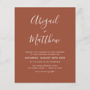 Budget Terracotta Boho Simple Wedding Invitation F Flyer