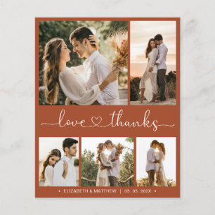 Budget Terracotta Collage Wedding Thank You Flyer