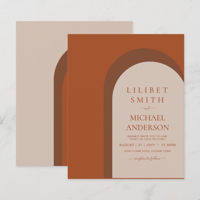 BUDGET Terracotta Earth Tones Bold Wedding (Front/Back)
