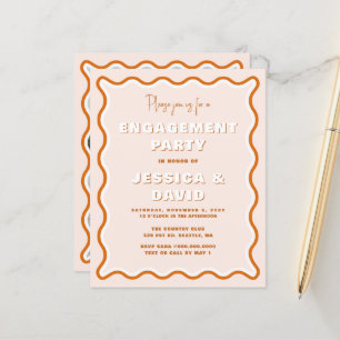 Budget Terracotta Engagement Party Invitation