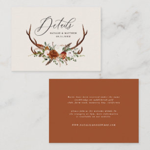 Budget terracotta floral elegant wedding enclosure card