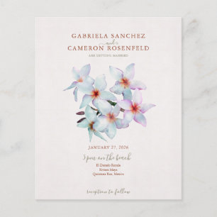 Budget Terracotta Floral QR Code Wedding Invite