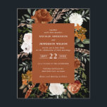 Budget terracotta floral rustic elegant flyer<br><div class="desc">Budget rustic watercolor floral wedding invite. With beautiful natural,  terracotta,  blush pink,  black and sage green pampas grass eucalyptus watercolor details. This modern wedding invite is sure to set the style for your big day.</div>
