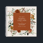 Budget terracotta floral wedding guest book rustic<br><div class="desc">Terracotta,  natural,  sage green and black floral botanical stag modern rustic elegant arch wedding budget guest book favour decor design. Part of a modern collection.</div>