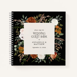 Budget Terracotta floral wedding guest book rustic