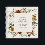 Budget Terracotta floral wedding guest book rustic<br><div class="desc">Terracotta,  natural,  sage green and black floral botanical stag modern rustic elegant arch wedding budget guest book favour decor design. Part of a modern collection.</div>