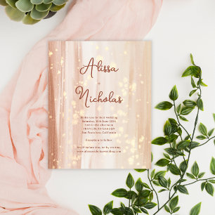 Budget Terracotta Gold Colour Wedding Invitation