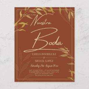 Budget Terracotta GOLD Nuestra Boda Spanish Weddin Flyer
