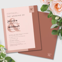 Budget Terracotta Modern Wedding Invitation