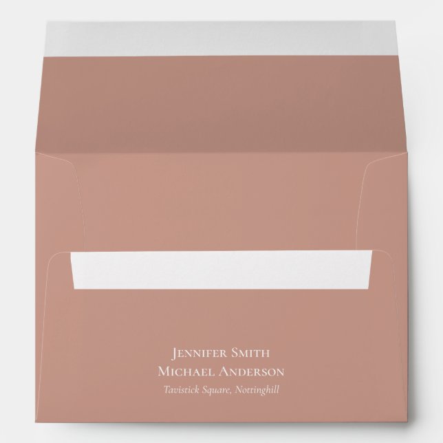 BUDGET Terracotta Monochrome Wedding  Envelope (Back (Bottom))