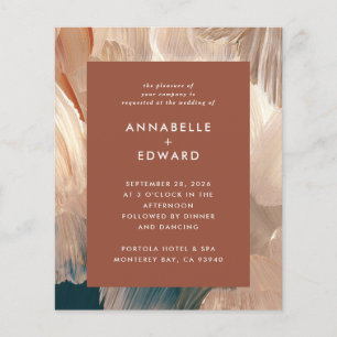 budget Terracotta painterly wedding invitation Flyer