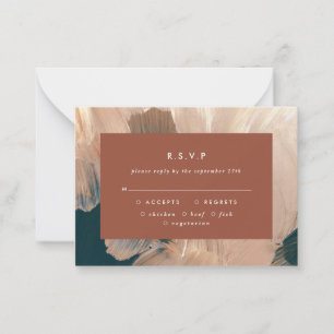 budget Terracotta  painterly wedding R.S.V.P reply Card