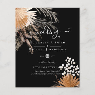 BUDGET Terracotta Pampas Grass Tropical Wedding Flyer