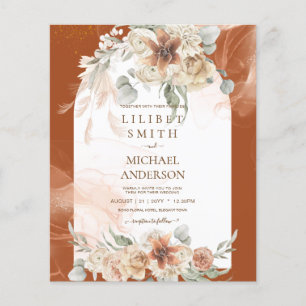BUDGET Terracotta Pampas Grass Wedding Flyer