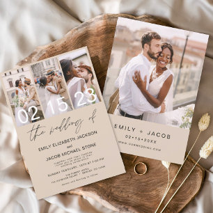 Budget Terracotta Photo Wedding Invitation Flyer