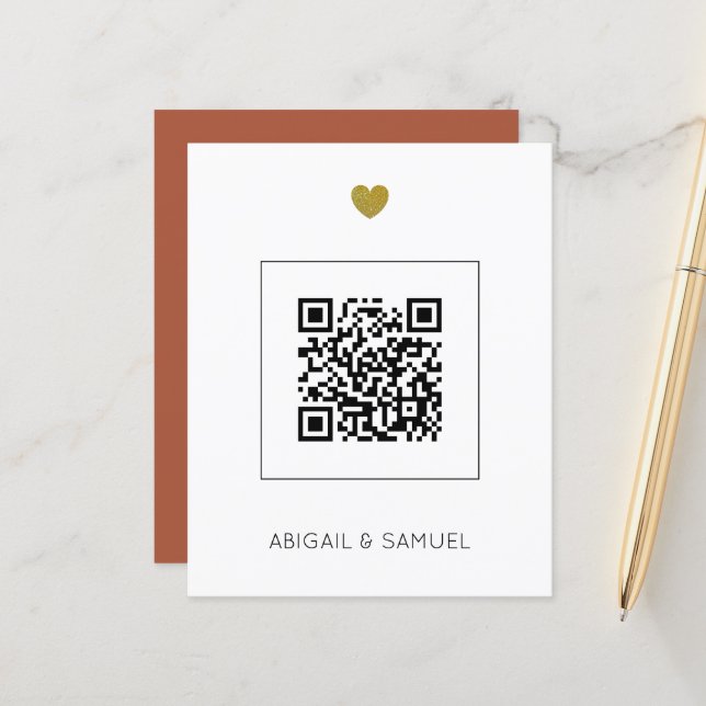 Budget Terracotta QR Code All in One Wedding  (Front/Back In Situ)