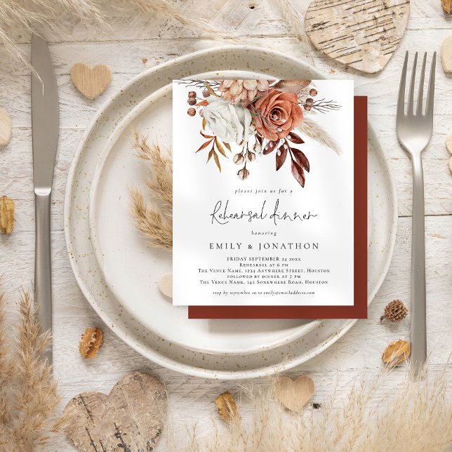 Budget Terracotta Rustic Florals Rehearsal Dinner (Creator Uploaded)