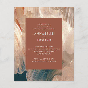 budget Terracotta teal painterly stylish wedding Flyer