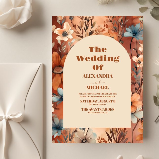 Budget Terracotta Watercolor Wildflowers Wedding (Creator Uploaded)