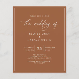 Budget Terracotta Wedding Invitation Flyer