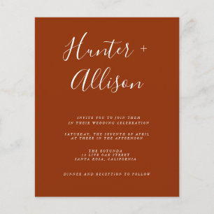 Budget Terracotta Wedding Invitation  Flyer