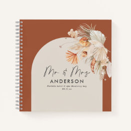 budget terracotta wedding mr and mrs guestbook notebook